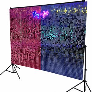 Gender Shimmerwall Blauw / Roze met verlichting